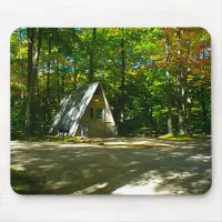 Camping in an A-Frame Cabin Mouse Pad