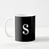 Black White Simple Elegant Monogrammed Initial Coffee Mug