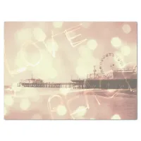 Pink Santa Monica Pier Love Peace Tissue Paper