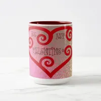 Be My Valentine Heart Two-Tone Coffee Mug