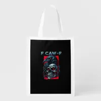 F-Caw-F Crow Humorous Graphic Grocery Bag