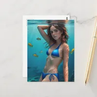 The Blue Bikini Lady Postcard