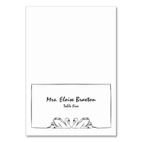 Simple Timeless Handwritten Swan Illustration  Table Number