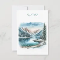 Winter Lake Wedding RSVP Card