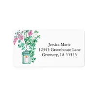 Lantern With Candle and  Botanicals Return Address Label