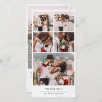 Marble Modern Multi Photo Collage Wedding Thank You Card