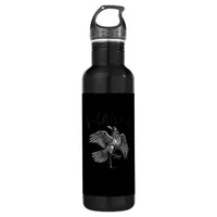 Crow, F-Caw-F Funny Bird Retro Graphic Stainless Steel Water Bottle