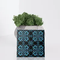 Black & Turquoise Abstract Modern Pattern Ceramic Tile