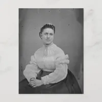 Unknown Woman Civil War Era Portrait Postcard