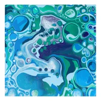 Blue Green Digital Marble Fluid Art   