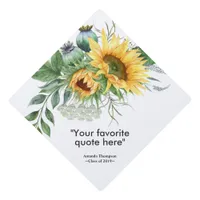 Sunflower Floral personalized Graduation Graduation Cap Topper
