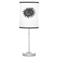 Medieval Sun Engraving - Whimsigoth Aesthetic - Wh Table Lamp