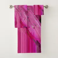 Fuchsia fantasy bath towel set