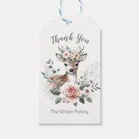 Personalized Woodland Animals Floral Deer Gift Tag