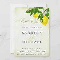 Vintage Watercolor Lemons Save the Date