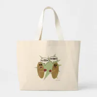 The Great Almond Debate Cartoon Nut Art Large Tote Bag