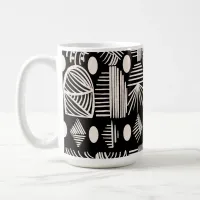 Caribbean Tribal Mudcloth: Black, White, Coffee Mug