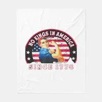No Kings In America Since 1776 USA Flag Save  Esse Fleece Blanket