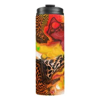 Autumn Colors Abstract Pour Painting  Thermal Tumbler