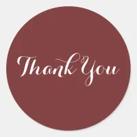 Create Your Own Burgundy Thank You Classic Round Sticker