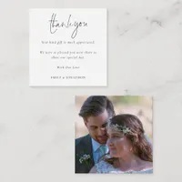 TINY MINI SIZE Script Photo Wedding Thank You Note Card
