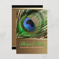 Peacock Feather Thank You Note Invitation