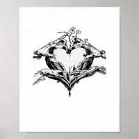 Protecting A Heart Skeleton Hand Heart Classic Poster