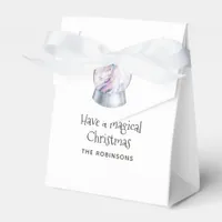 Watercolor Glitter Unicorn Winter Holiday Favor Boxes