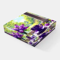 Pretty Purple Lilacs and Coffee  Paperweight