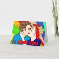 Retro 1950s Style Pop Art Romantic Annivesary Card