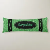 Kelly Green Glitter Crayon Body Pillow + Name
