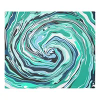 Teal, Blue, Turquoise Swirls Abstract Fluid Art Duvet Cover