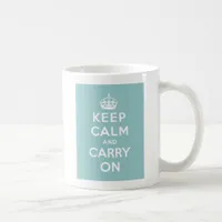 Keep Calm and Carry On on Light Blue Coffee Mug