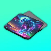 Moon and Panther Holographic Neon Colorful | Laptop Sleeve