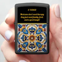 Vibrant Colors in Mexican Tile Design Zippo Lighter