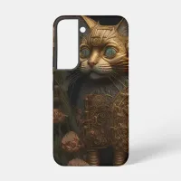 Gothic Steampunk Gold Cat Samsung Galaxy S22 Case