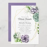 Succulent Geometric Virtual Baby Shower Invitation