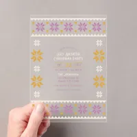 Golden Fig Ugly Sweater Christmas Party Acrylic Invitations