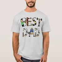 Best Dad Sports Fun Text T-Shirt