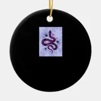 Whimsigoth Snake Spiders Flowers Ceramic Ornament