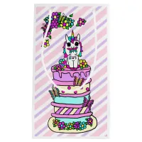 Pink and Purple Unicorn on a Birthday Cake Small Gift Bag