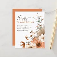 Budget Autumnal Florals Happy Thanksgiving card