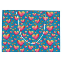 Multicolored Watercolor Hearts Gift Bag