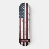 Personalized Stars and Stripes American Flag  Skateboard