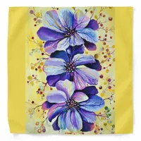 Delphinium  flowers painting bandana