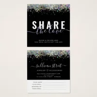 Holographic Glitter Share the Love Referral Card