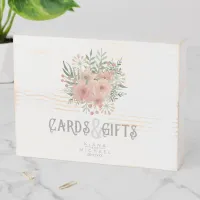 Watercolor Bouquet Cards & Gifts Blush ID654 Wooden Box Sign