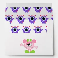 Little Girl Monster themed Party Envelope