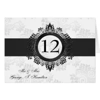 silver monogram table seating card