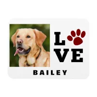 Love Paw Print Animal Lover Dog Lover Photo Magnet